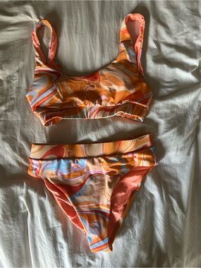 Amazon Orange Swirl Two-Piece Bikini